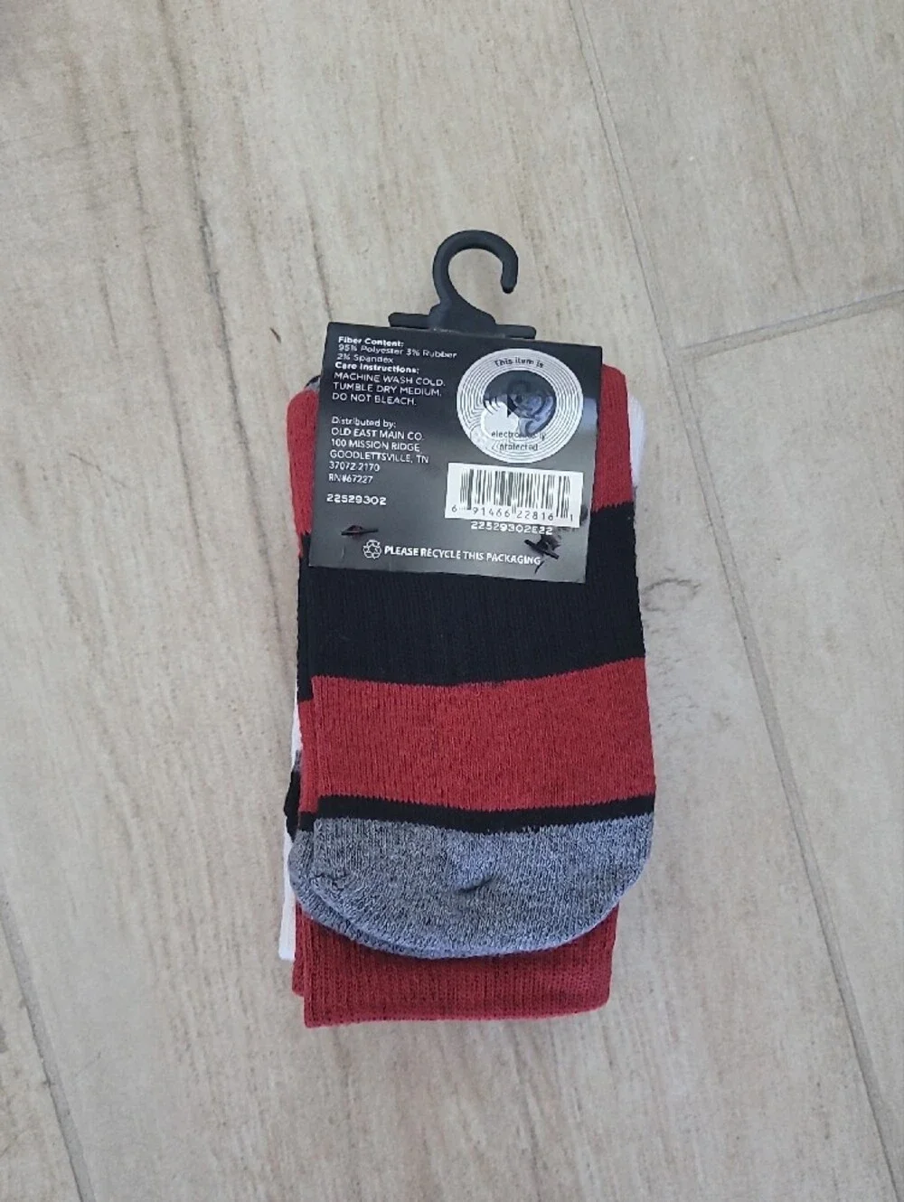 Zone Pro Boys' Half Cushion Crew Socks - Gray, Black, Red (3 Pair)
